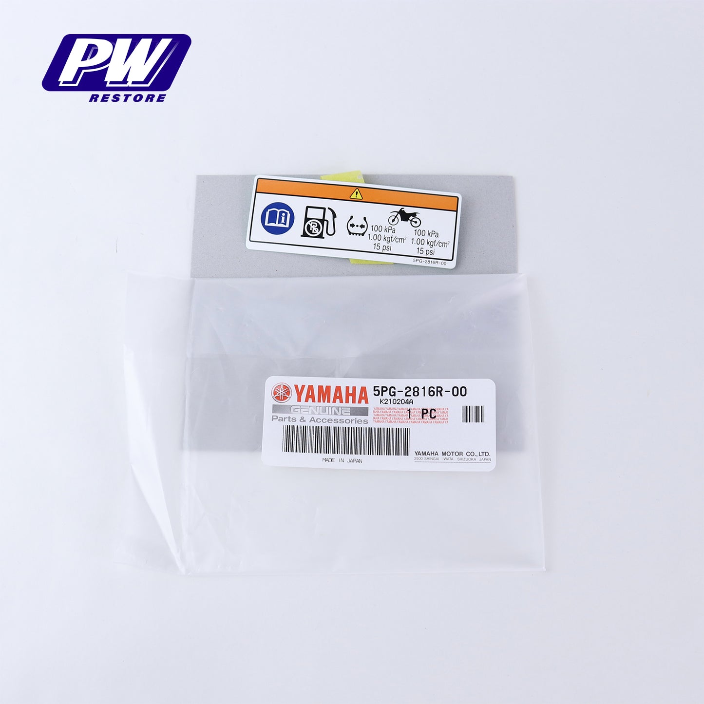 PW 50 - Stickers Warning Yamaha 5PG-2816R-00