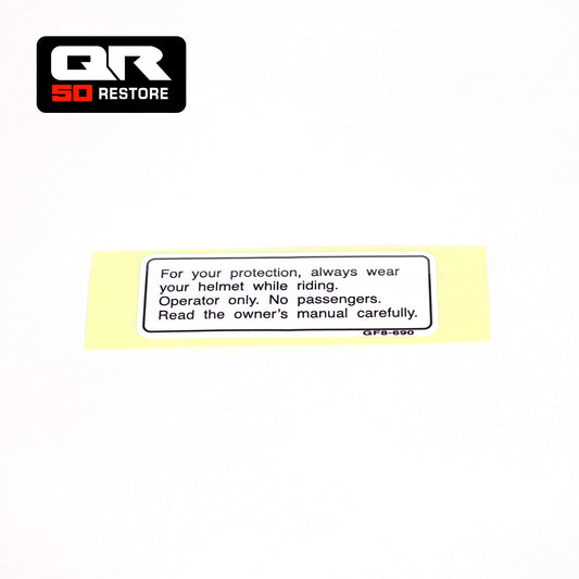 I11 - Etiquette "drive caution" 1997 HONDA QR 50 87560-GF8-690